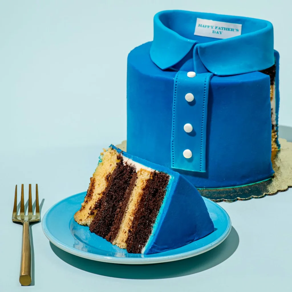 Father's Day Celebration Cake featuring button up shirt design