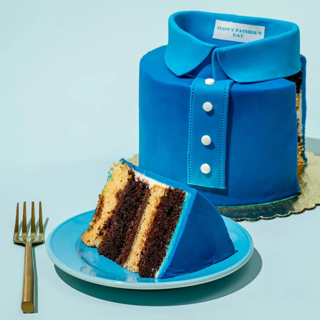 Father's Day Celebration Cake featuring button up shirt design